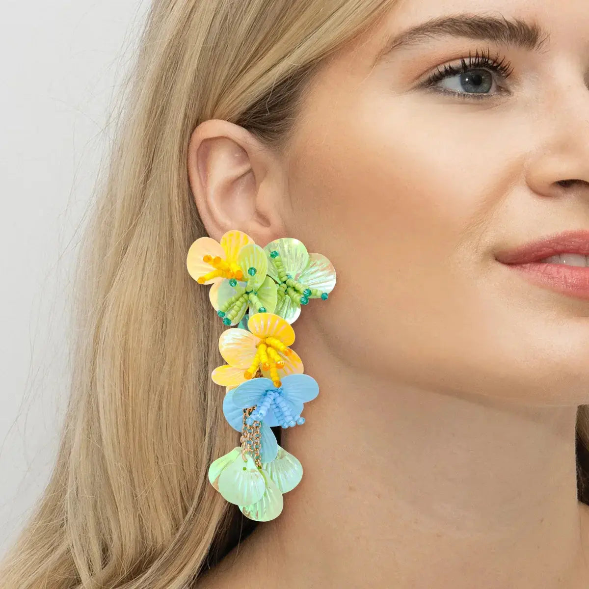 Colorful Shiny Large Shell Earrings for Bold Fashion Style - Love Salve